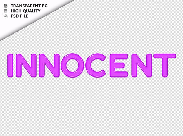 PSD innocent typography purple text glosy glass psd transparent