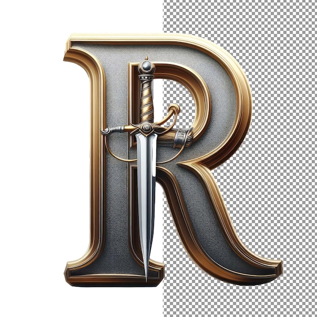 PSD innovative typography single 3d creative letter in transparency