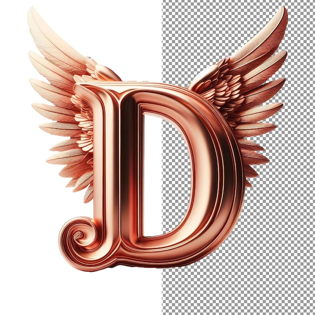PSD innowacyjna typografia pojedyncza 3d kreatywna litera w przejrzystości