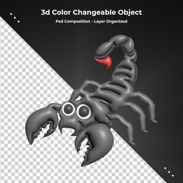 Insecten realistisch 3d-renderingpictogram voor psd-compositie