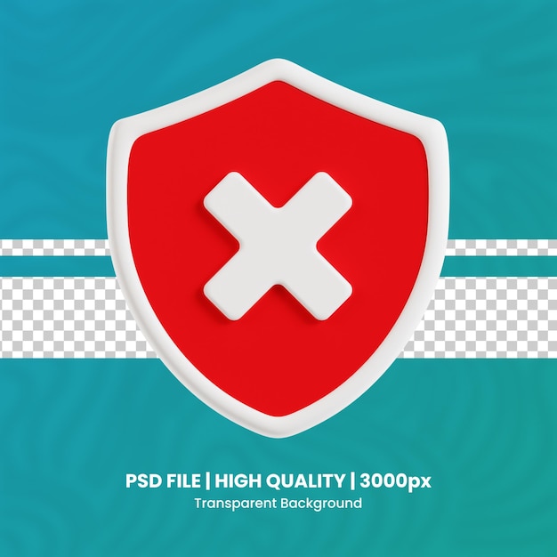 PSD insecure 3d 高品質のレンダリング 保護とセキュリティ 透明な背景