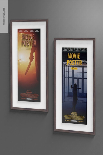 Inserisci il mockup di poster di film statunitensi, vista a destra