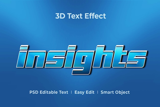 Insights 3d-tekststijleffectmodelsjabloon premium