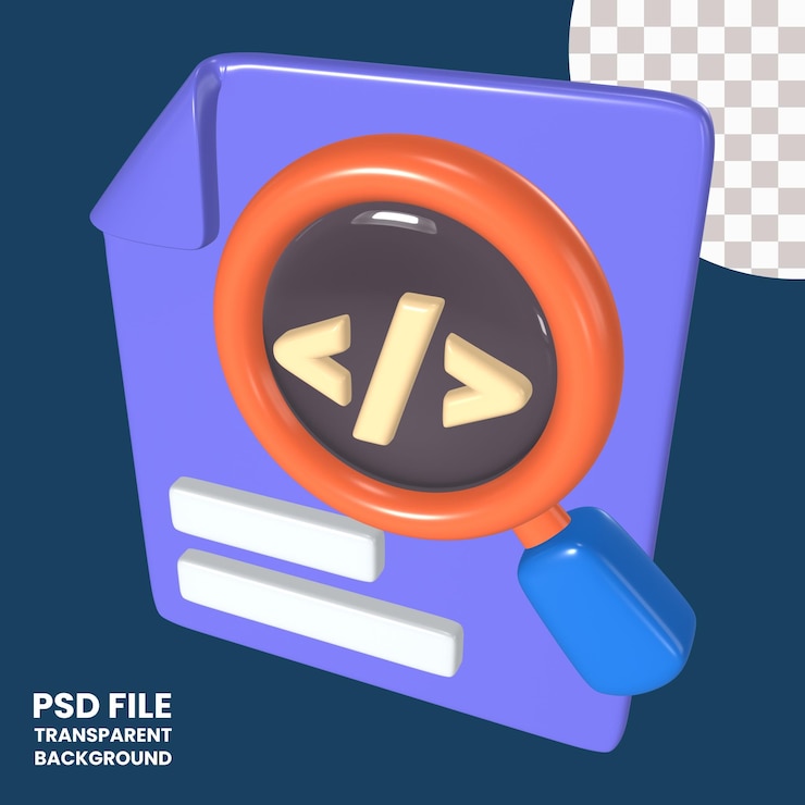 PSD inspect element 3d illustration icon