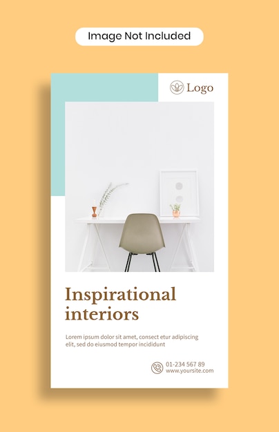 Inspirational interiors instagram stories template