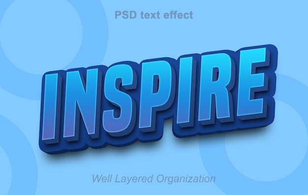 PSD inspire 3d style psd text effects