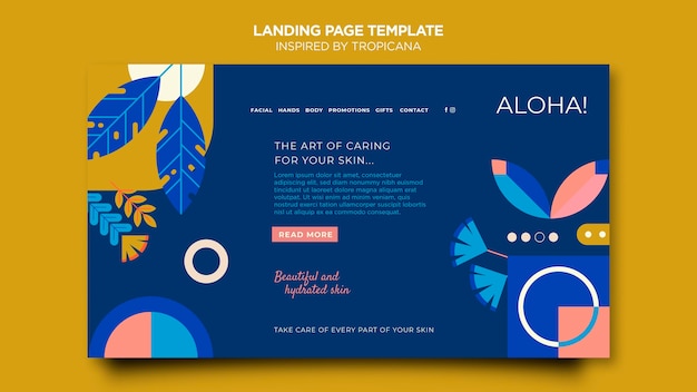 inspired by tropicana  landing page template