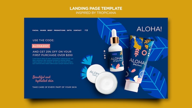 PSD inspired by tropicana  landing page