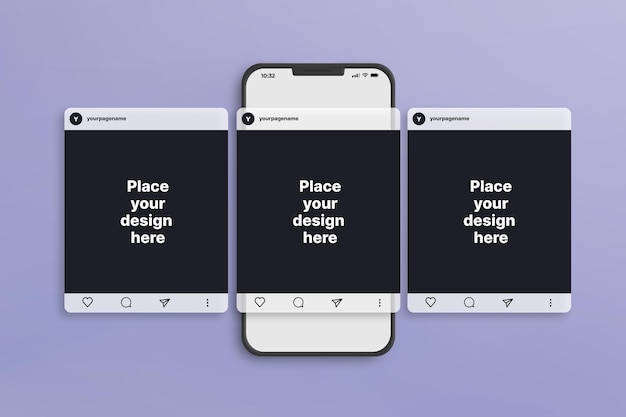 Instagram 3 post met telefoonmodel