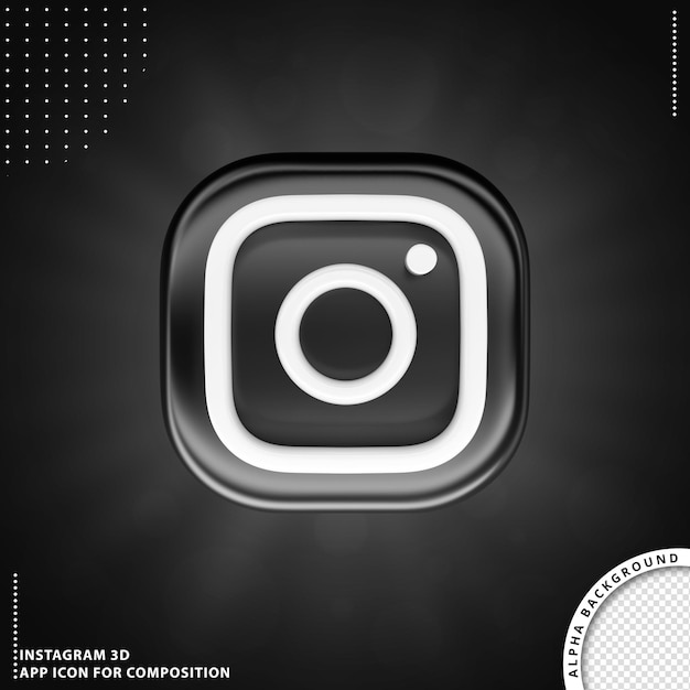 Pulsante dell'applicazione instagram 3d