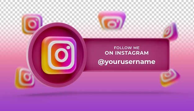 Instagram 3D-gerenderde banner voor sociale media