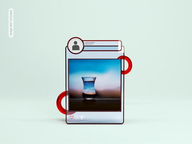 Instagram 3d glazen transparante ui-mockups