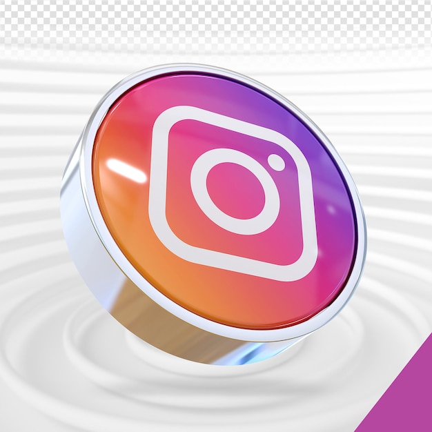 Instagram 3d значок социальных сетей