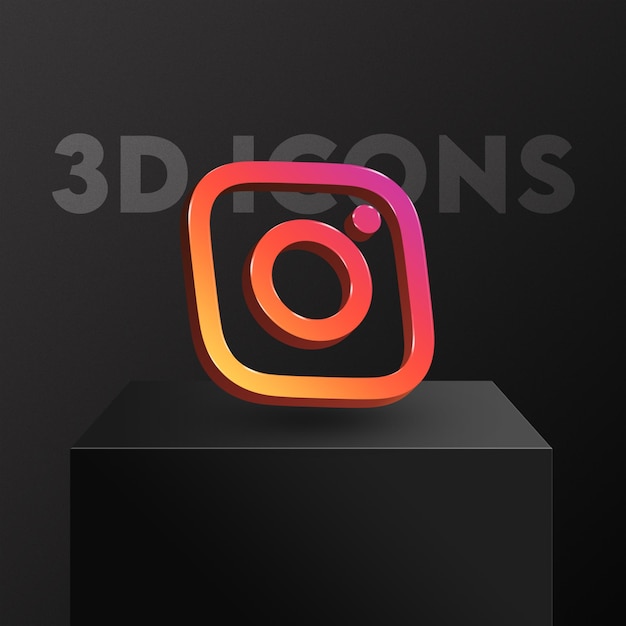 Значок Instagram 3d