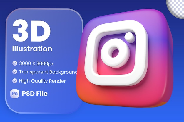 Icona di instagram 3d