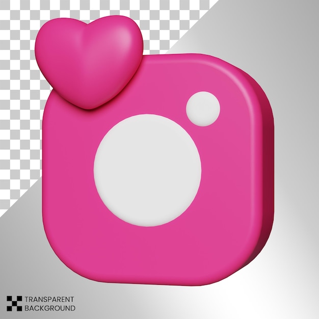 PSD instagram 3d ikona mediów społecznościowych