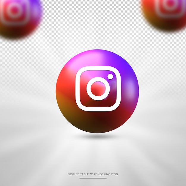 Instagram 3d rendering icona social media