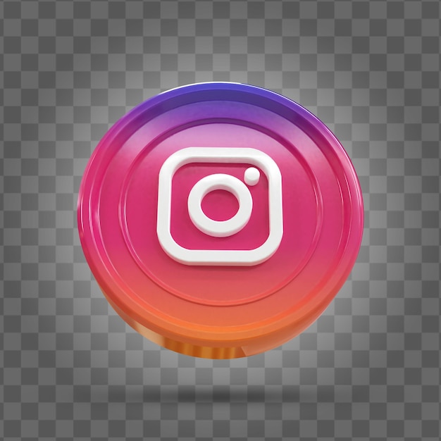 instagram 3d social media icon colorful glossy 3d icon concept 3d rendering for composition