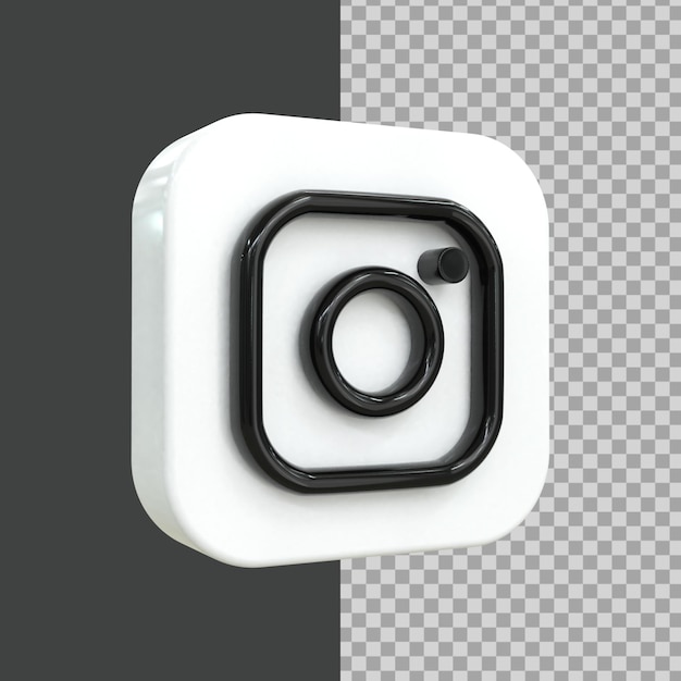 Instagram 3d значок социальных сетей красочная глянцевая 3d концепция иконки 3d рендеринг для композиции