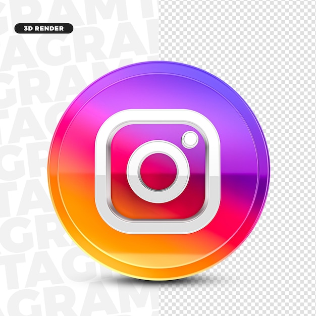 PSD instagram 앱 3d 렌더링 로고 아이콘 소셜 미디어 프리미엄 psd에 격리