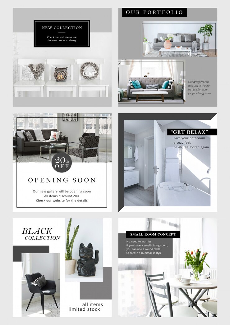 PSD instagram banner template - monochrome