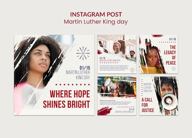 PSD instagram-berichten op martin luther king day