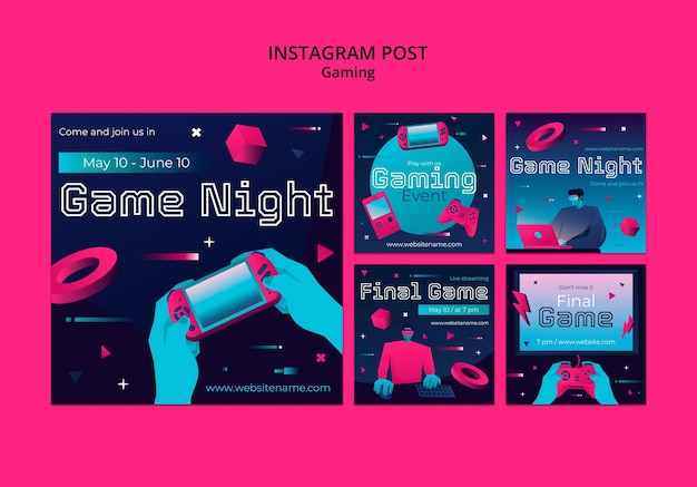 PSD instagram-berichten voor gametijd