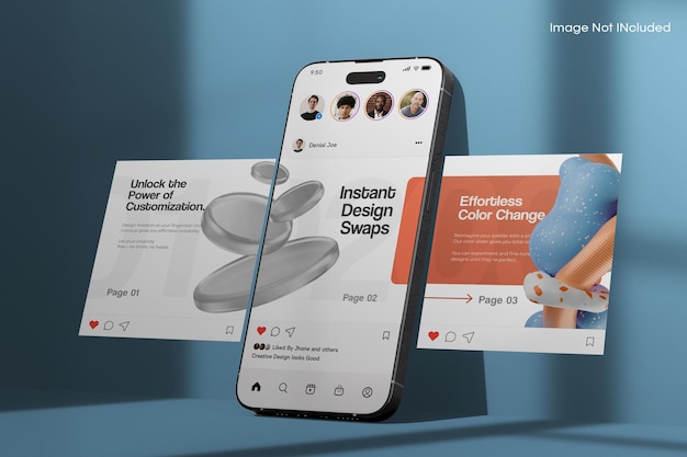 instagram carousel mockup post template