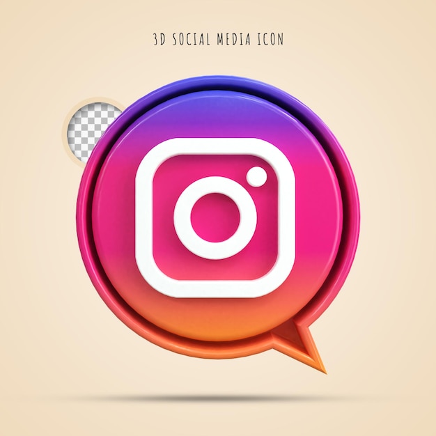 Instagram красочный глянцевый 3d логотип и социальные сети 3d icon design