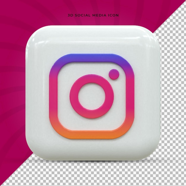 Instagram красочный глянцевый 3d логотип и социальные сети 3d icon design