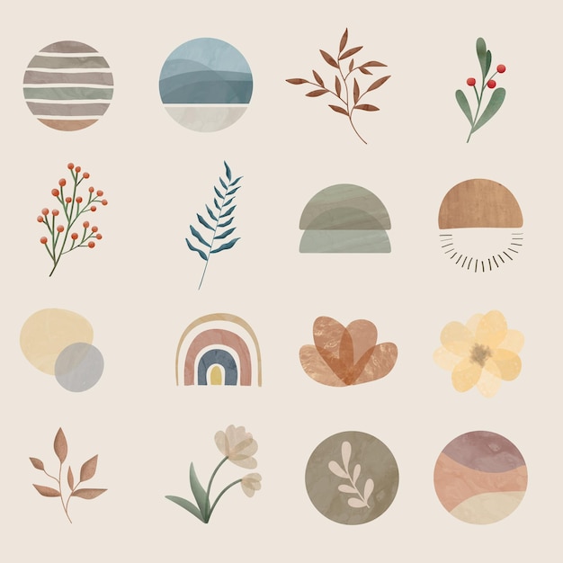 Instagram cover pastel color set