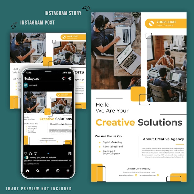 PSD instagram creative solution template