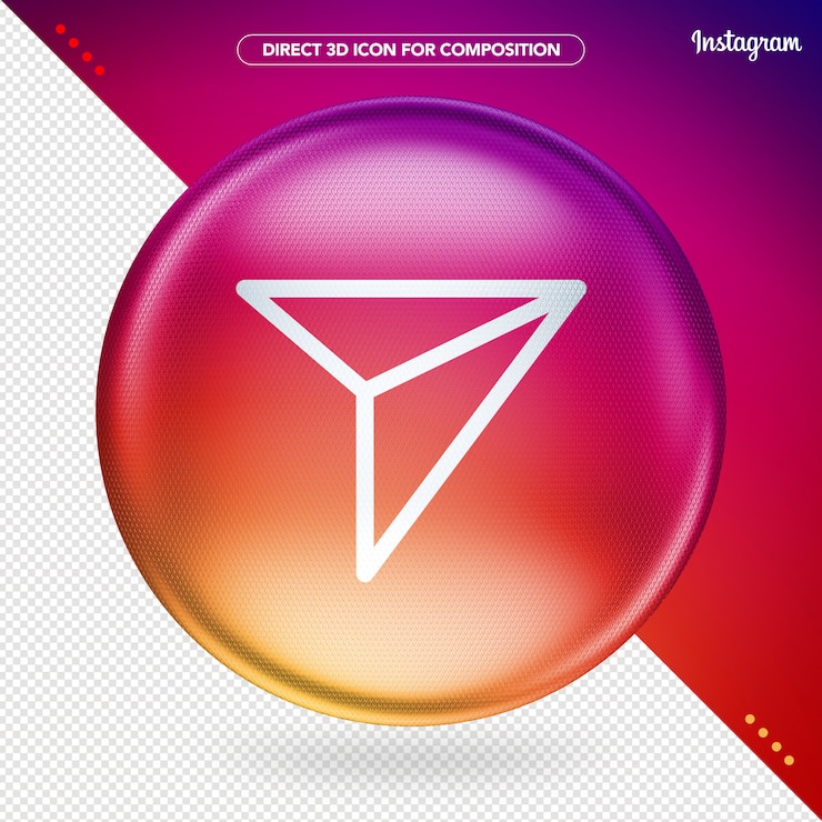 PSD instagram direct ellipse 3d color