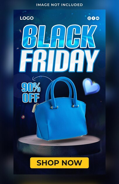 PSD instagram and facebook story template for black friday sale