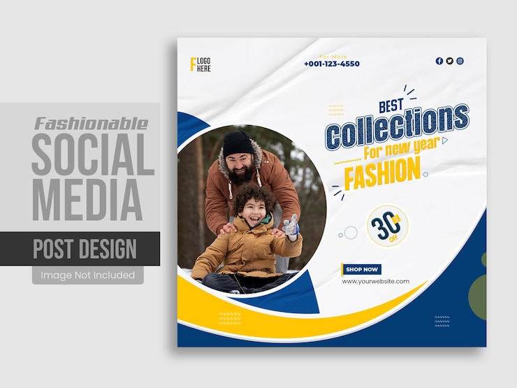PSD instagram fashion post collection or modern winter fashion sale template
