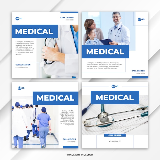 Instagram feed post bundle health care template