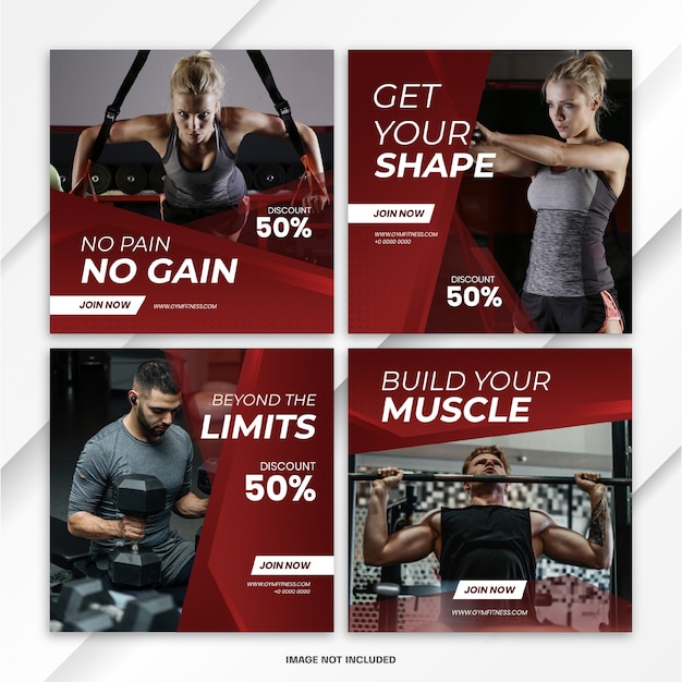 Instagram feed post fitness sport-sjabloon