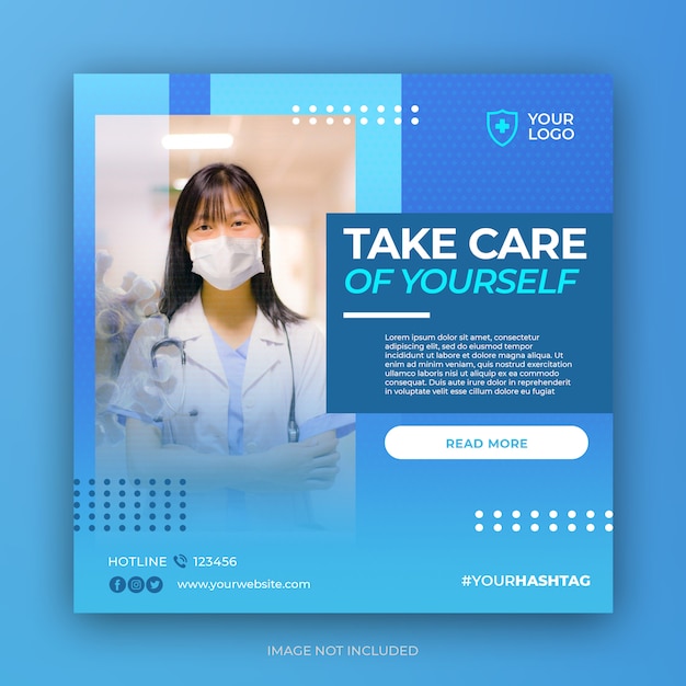 instagram feed post health care template