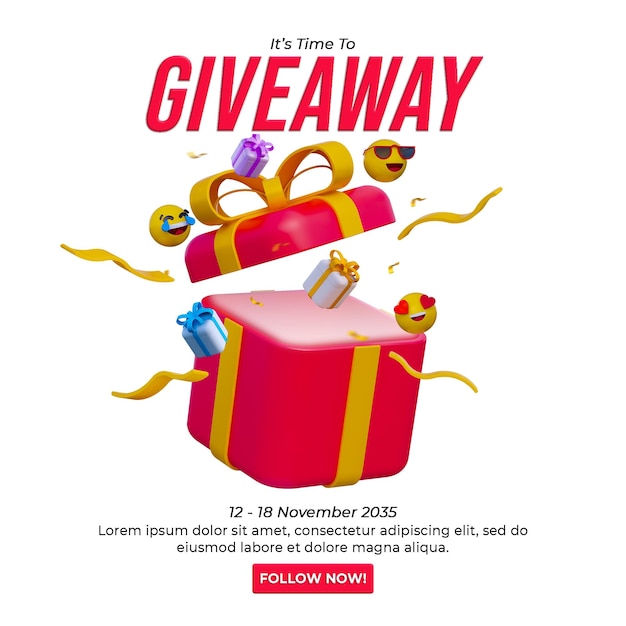 PSD instagram give away contest banner social media post template