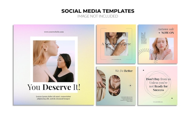 PSD instagram gradient social media post templates