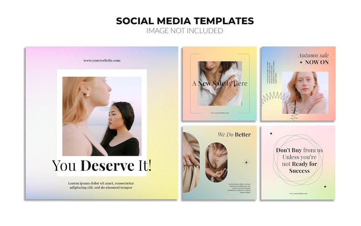 PSD шаблоны сообщений в социальных сетях instagram gradient