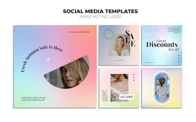 Instagram gradient social media post templates