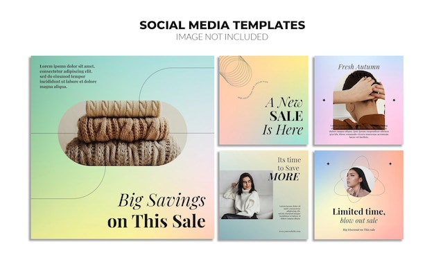 PSD instagram gradient social media post templates