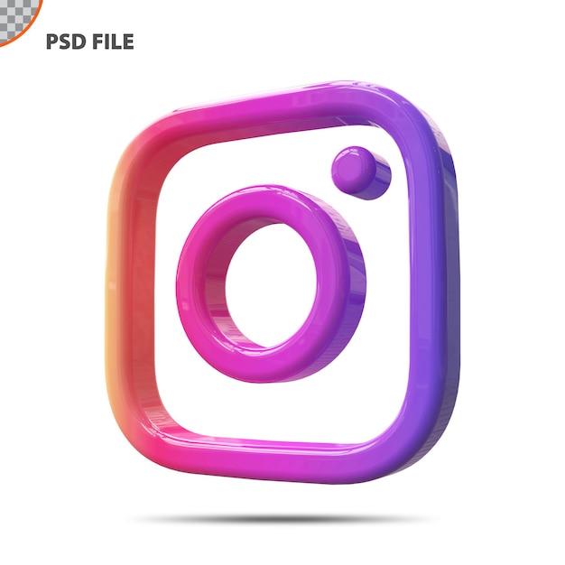 Icona di instagram 3d concept