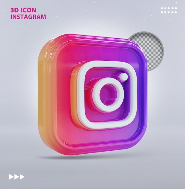 Instagram 아이콘 3d 개념