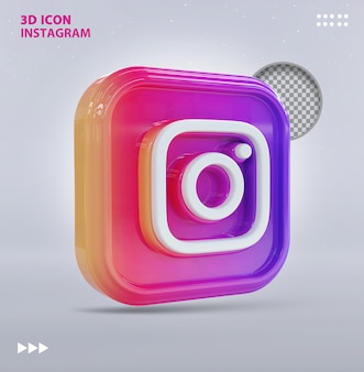Concetto 3d dell'icona di instagram