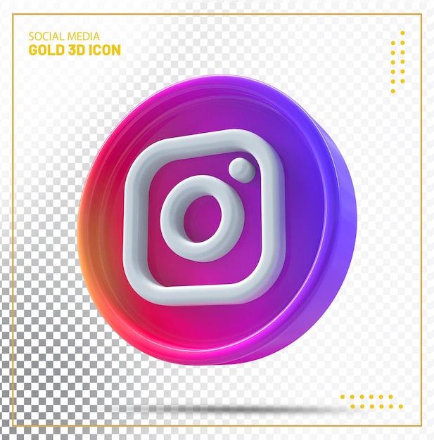 Значок instagram 3d современный