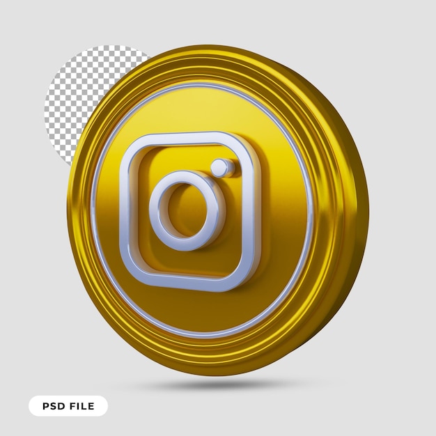 Значок instagram 3d визуализации изолированные