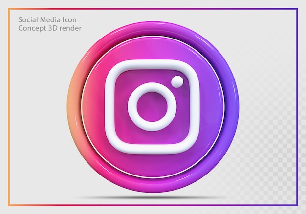 PSD instagram icon 3d render modern