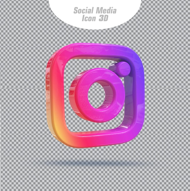 Значок instagram 3d рендеринг